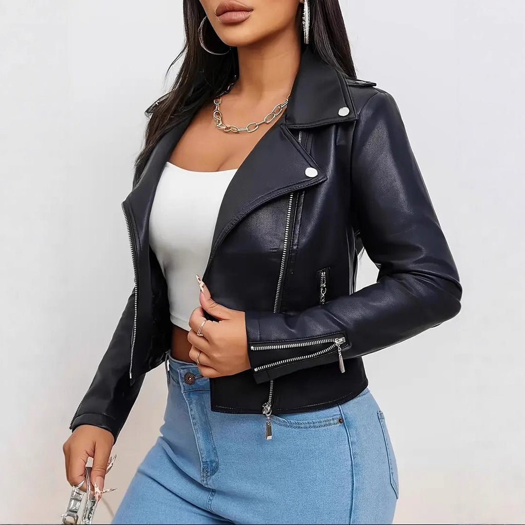 Thiermo Veste Biker Femme Noire Polyester