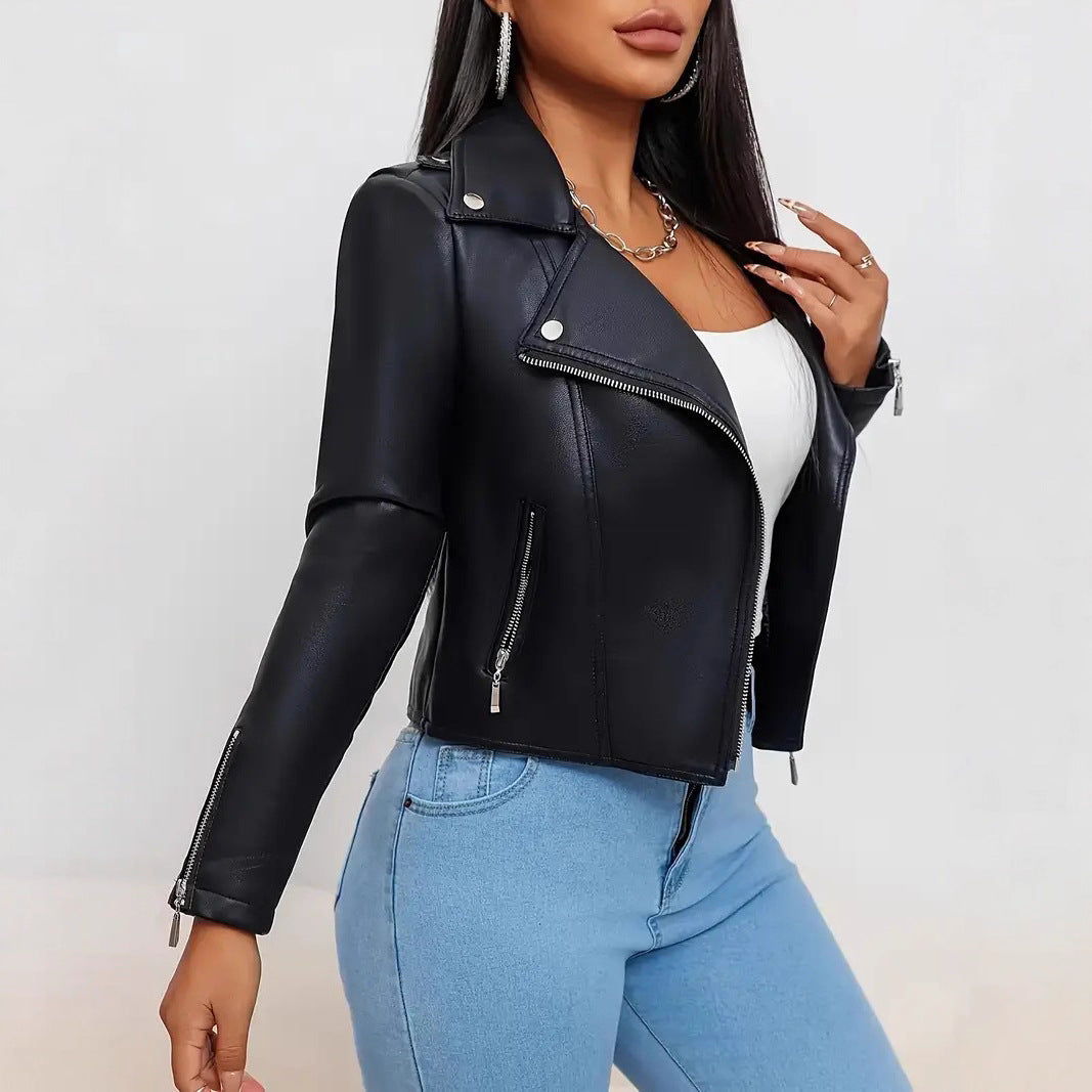 Thiermo Veste Biker Femme Noire Polyester