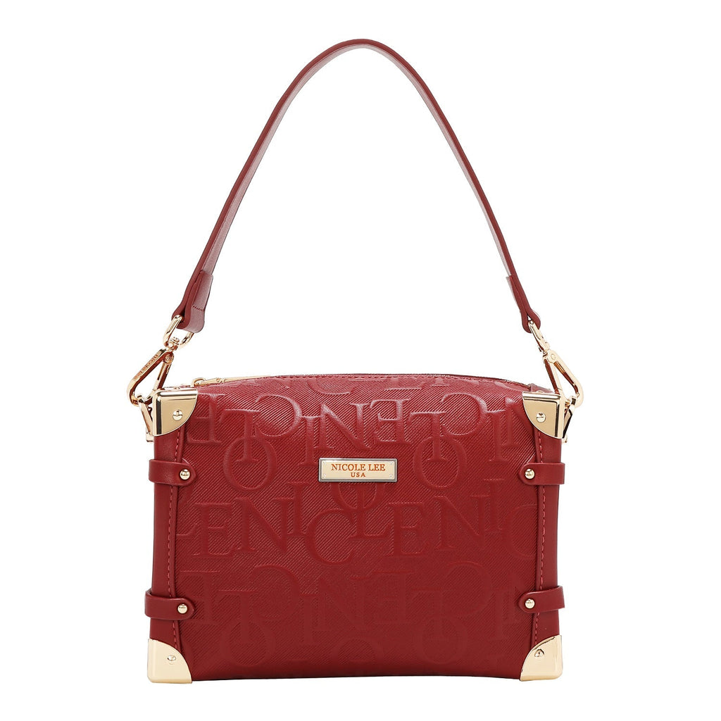 Nicole Lee Sac Bandoulière Carré Cuir Végétalien Tressé Beige