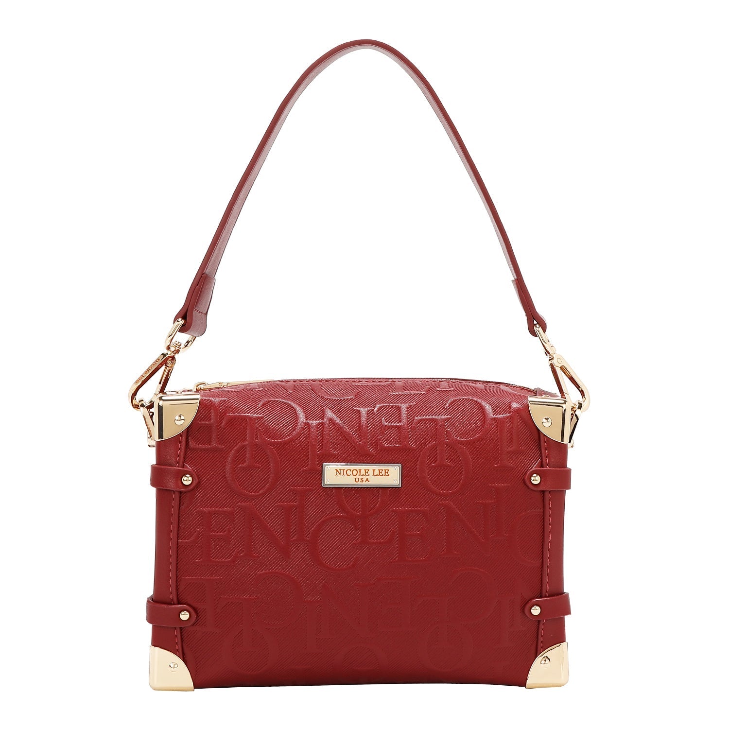 Nicole Lee Sac Bandoulière Carré Cuir Végétalien Tressé Beige