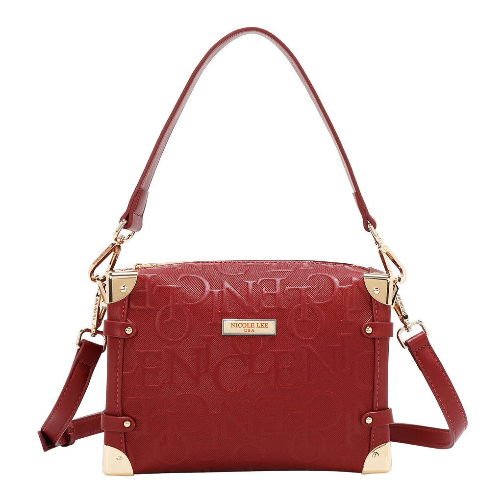 Nicole Lee Sac Bandoulière Carré Cuir Végétalien Tressé Beige