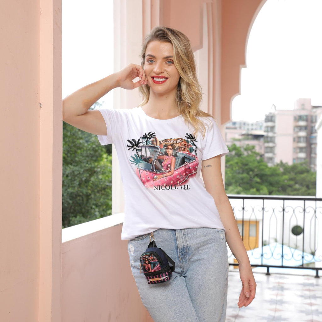 T-SHIRT À PAILLETTES NICOLE LEE (HOLLYWOOD DRIVE)