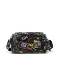 Nicole Lee Sac Messenger Noir Cuir Végétalien Imprimé