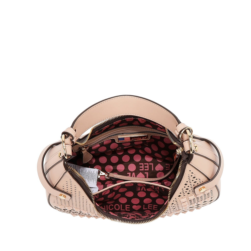Nicole Lee Sac Bandoulière Géométrique Noir Cuir Végan