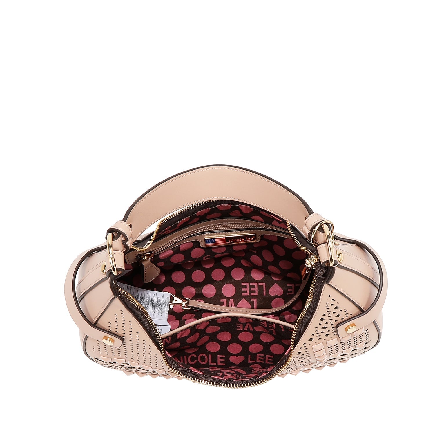 Nicole Lee Sac Bandoulière Géométrique Noir Cuir Végan