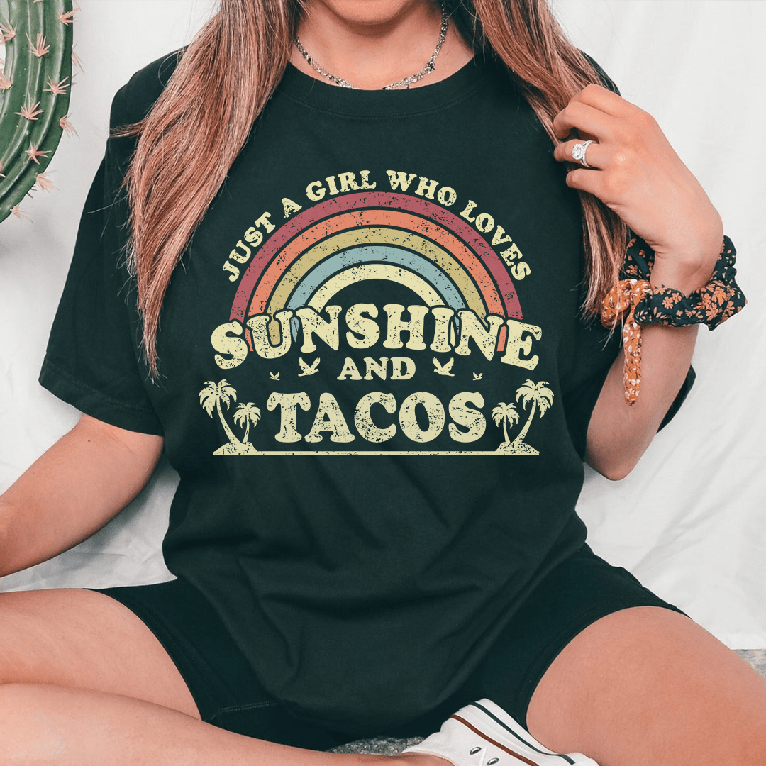 T-shirt Juste une fille qui aime le soleil et les tacos